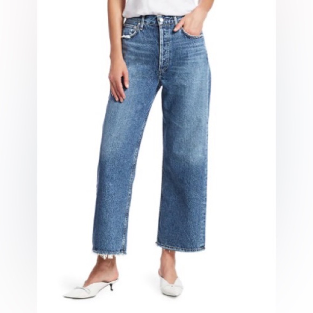 Agolde Ren High-Rise Cropped Wide-Leg Jeans
